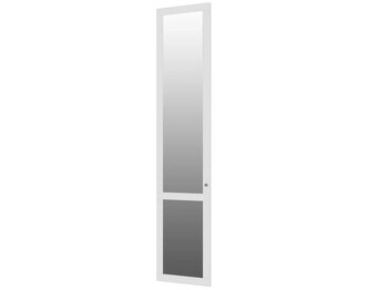 Дверь с зеркалом левая Квадро ПМ-363.21.02-01(L) Белая