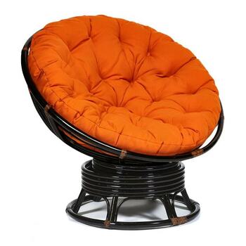 Кресло - качалка PAPASAN w 23 - 01 B - с подушкой - Antique brown (античный черно - коричневый)