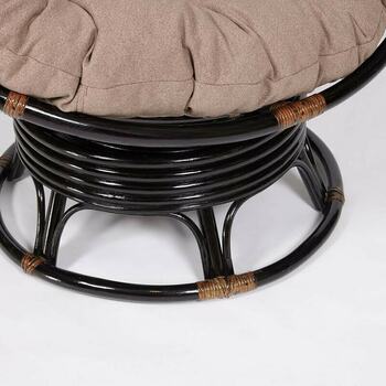 Кресло - качалка PAPASAN w 23 - 01 B - с подушкой - Antique brown (античный черно - коричневый)