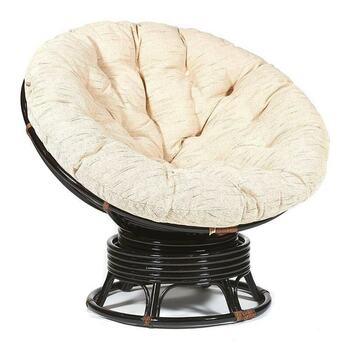 Кресло - качалка PAPASAN w 23 - 01 B - с подушкой - Antique brown (античный черно - коричневый)