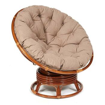 Кресло - качалка PAPASAN w 23 - 01 B - с подушкой - Pecan (орех)