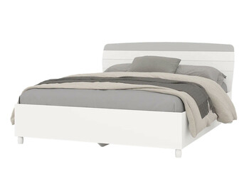 Кровать - 1600 с встроенным основанием Милана Белый-Серый 4-22906