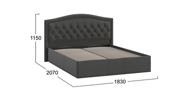 Кровать Адель Тип 1 с подъемным механизмом велюр Графит