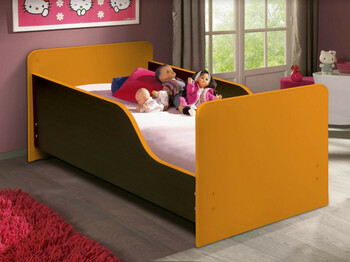 Кровать детская с бортом Малышка 2 Венге-Оранжевый