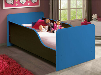 Кровать детская с бортом Малышка 2 Венге-Синий