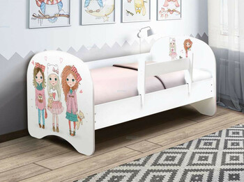 Кровать детская с фотопечатью без ящика Лучшие подружки