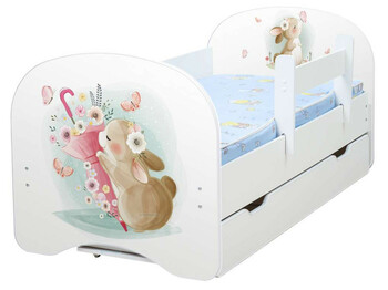 Кровать детская с фотопечатью с 1 ящиком Крольчонок
