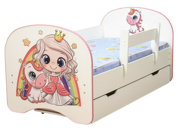 Кровать детская с фотопечатью с 1 ящиком Принцесса