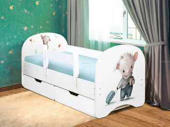 Кровать детская с фотопечатью с 2-мя ящиками Козлята