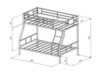 Кровать двухъярусная Гранада-1 Серый