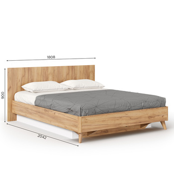 Кровать двуспальная 1600 с подъёмным механизмом Марта-2 Дуб золотой