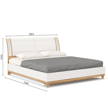 Кровать двуспальная Бари 1800 с подъёмным механизмом Дуб Золотой-Белый