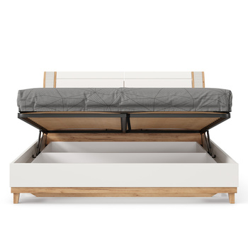 Кровать двуспальная Бари 1800 с подъёмным механизмом Дуб Золотой-Белый