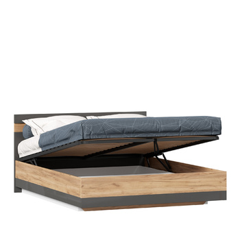 Кровать двуспальная Фиджи 1600 с подъёмным механизмом Дуб Золотой-Антрацит