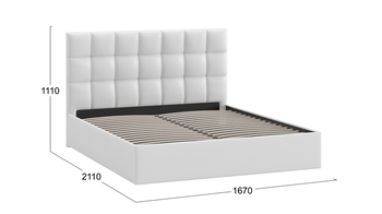 Кровать Эмбер без подъемного механизма Экокожа белая Polo