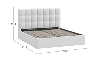 Кровать Эмбер с подъемным механизмом Экокожа белая Polo