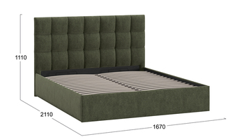 Кровать Эмбер с подъемным механизмом с заглушиной микровелюр Jercy Deep Green