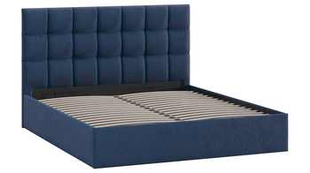 Кровать Эмбер с подъемным механизмом с заглушиной микровелюр Wellmart Blue