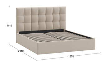 Кровать Эмбер с подъемным механизмом с заглушиной велюр Confetti Cream