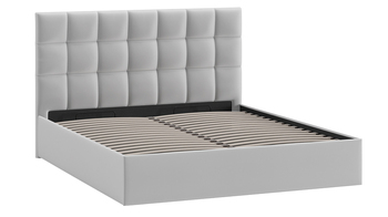 Кровать Эмбер с подъемным механизмом с заглушиной велюр Confetti Silver