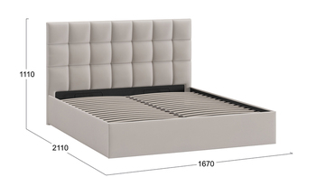 Кровать Эмбер с подъемным механизмом с заглушиной велюр Confetti Smoke