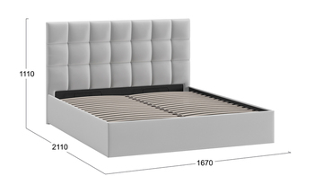 Кровать Эмбер с подъемным механизмом велюр Confetti Silver