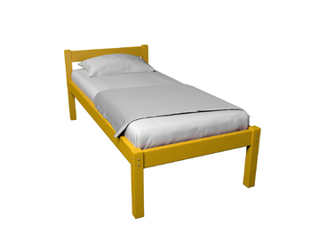 Кровать Герда с покрытием желтый
