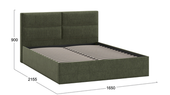 Кровать Глосс Тип 1 без подъемного механизма микровелюр Jercy Deep Green 1600