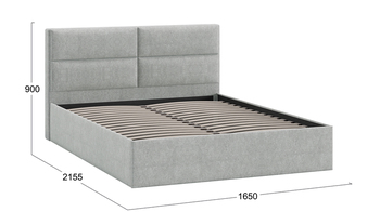 Кровать Глосс Тип 1 без подъемного механизма микровелюр Jercy Silver 1600