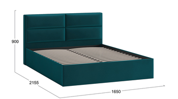 Кровать Глосс Тип 1 без подъемного механизма велюр Confetti Izumrud 1600