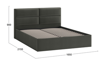 Кровать Глосс Тип 1 без подъемного механизма велюр Confetti Stone 1600