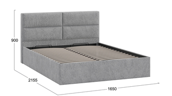 Кровать Глосс Тип 1 с подъемным механизмом микровелюр Wellmart Silver 1600
