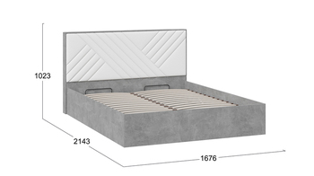 Кровать Хилтон Тип 1 с подъемным механизмом с заглушиной Ателье светлый, Белый