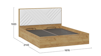 Кровать Хилтон Тип 1 с подъемным механизмом с заглушиной Дуб Крафт золотой, Белый