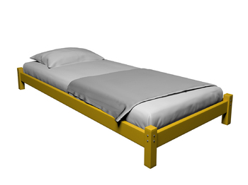 Кровать Ида с покрытием желтый