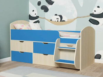 Кровать Малыш 7 дуб-голубой