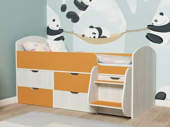 Кровать Малыш 7 винтерберг-оранжевый