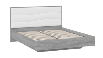 Кровать Миранда Тип 1 без подъемного механизма Дуб Гамильтон, Белый глянец 1600