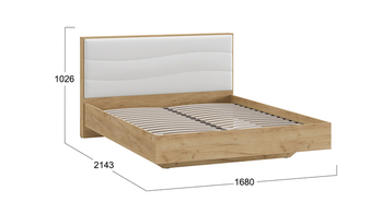 Кровать Миранда Тип 1 без подъемного механизма Дуб Крафт золотой, Белый глянец 1600