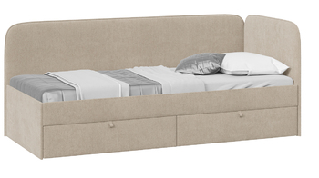 Кровать Молли с мягкой обивкой 900 тип 1 микровелюр Scandi Cream 03