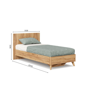 Кровать односпальная 900 с кроватным основанием Марта-2 Дуб золотой