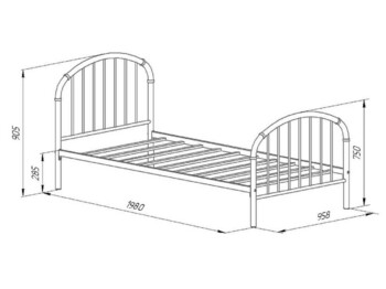 Кровать односпальная Эвора-1 Бирюзовый