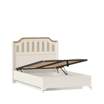 Кровать полутороспальная Вилладжио 1200 с подъёмным механизмом Алебастр-Дуб Золотой