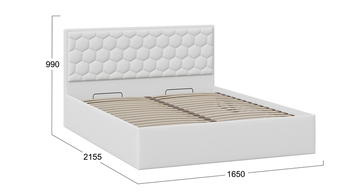 Кровать Порто с подъемным механизмом без заглушины Экокожа белая Polo