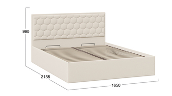 Кровать Порто с подъемным механизмом без заглушины велюр Confetti Cream