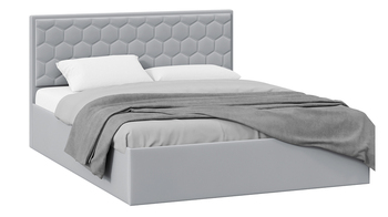 Кровать Порто с подъемным механизмом без заглушины велюр Confetti Silver