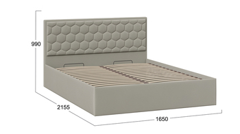 Кровать Порто с подъемным механизмом без заглушины велюр Confetti Smoke