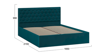 Кровать Порто с подъемным механизмом с заглушиной велюр Confetti Izumrud