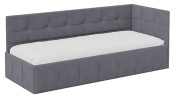 Кровать с мягкой обивкой с подъемным механизмом Грей Тип 1 велюр Galaxy серый