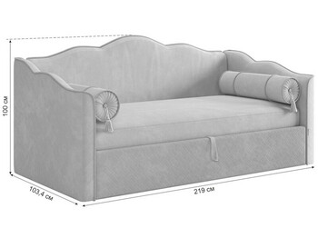 Кровать с подъемным механизмом Лея галька/графит